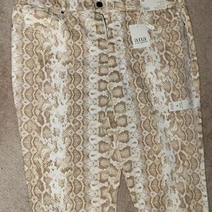 a.n.a. high rise, skinny, leopard print jeans